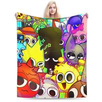 Horror Game Sprunki Music Blankets  Wool Awesome Warm Throw Blanket for Chair Covering Sofa All Season 100x125cm (40x50inch)