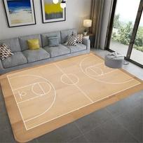 Krepšinio aikštės dizaino kilimas Sporto temos grindų kilimėlis miegamajam, svetainei Neslystantis Žaidimų dienos dekoravimo kilimas 40X60CM gray