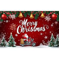 Merry Christmas Background Santa Claus With Car Motorcycle Sending Gifts Flag Banner Indoor Outdoor Party Christmas Decoration
