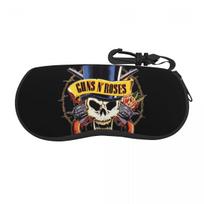 Guns N Rose Logo Heavy Metal Shell Eyeglasses Case Men Women Cool Glasses Case Sunglasses Box Pouch One Size black