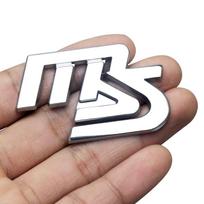 3D Metal MS Badges Logo Stickers Auto Body Side Window Trunk Decal Decoration Accessories For Mazda 2 3 5 CX-5 CX-8 Atenza Axela ujcdg07 sidabras