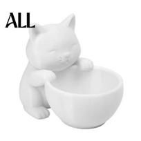 Cat Planter Gift 3D Printed Ornament, Shape Plant Pot, Office Desk Container Home Decor Holder, Matte Frosted Surface for Flower Pot