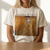 Portrait of Adele Bloch-Bauer I Klimt Artwork T-Shirt and kids tshirt | Fine Art Print Tee | Gustav Golden Period | The kiss T-Shirt and kids tshirt 3XL beige