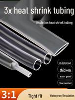 Lipni skaidri termoretrauktinė žarna elektriko kabelių apsaugai, 3x susitraukimas, 1,6-30 mm 3x 2.4mm Transparent