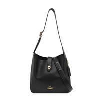 [Pre-Owned] Hadley 25 Metallic Logo Pebble Leather Shoulder Crossbody Bag Medium - Very Good #1RQPLU8 ONE SIZE black