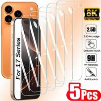 5Pcs Tempered Glass For iPhone 17 15 14 11 12 13 16 Pro Max Plus Mini 17E 16E Screen Protector For iPhone Protective Glass iPhone 17 pro gryna