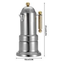 Stainless Steel Moka Pot Stovetop Espresso Coffee Maker with Safety Valve 200 Ml gray