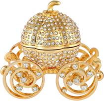 Pumpkin Carriage Series Enameled Trinket Box Hinged Decorative Collectible Figurine Unique Gift to Store The Ring auksas