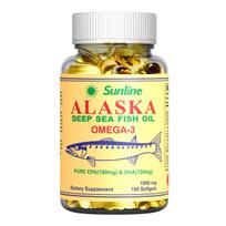 Sunline Alaska Omega-3 | Giliavandenių žuvų taukai | 1000 mg, 100 minkštų kapsulių