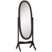 Ovalus pastatomas veidrodis Shabby Chic stiliaus Reguliuojamas pasvirimo kampas 48 x 46 x 147 cm MDF Kavos 48 x 46 x 147 cm