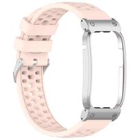 Kvėpuojantis silikoninis dirželis su metaliniu rėmeliu laikrodžio juosta „Garmin CIRQA“ išmaniojo laikrodžio priedams juoda