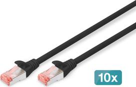 Digitus CAT 6 S/FTP Patchkabel, 10 StĂĽck, 3m, schwarz