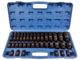 SILVER SMŪGINIŲ GALVUČIŲ RINKINYS 1/2″ 8-32mm 35vnt