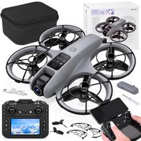 Dronas su kamera – nuotoliniu būdu valdomas kvadrokopteris + nuotolinio valdymo pultas su LCD ekranu RC0775