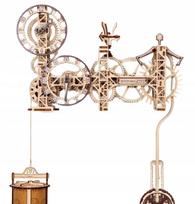 Medinis steampunk stiliaus sieninis laikrodis Wooden.City, 3D dėlionė