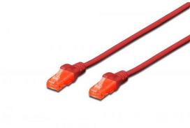 Assmann Electronic DIGITUS CAT 6 U-UTP pataisomasis kabelis PVC AWG 26/7 ilgis 1m raudona spalva
