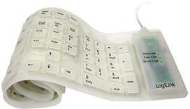 LogiLink klaviatūra USB PS/2 Flexibel Wasserfest balta – Klaviatūra – 106 klavišai