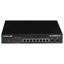 Šakotuvas EDIMAX GS-5208PLG V2 SMART SWITCH 8 Gigabit Ethernet PoE+ jungtys ir 2 Gigabit SFP uplink jungtys PoE 85W