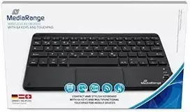 MediaRange Belaidė klaviatūra 64 Tasten Touchpad DE juodas