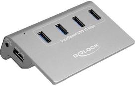 HUB USB Delock Delock USB 3.2 Gen 2 Hub – 4 USB Type A Ports – 10Gbps – Metal Case – Gray