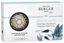 Maison Berger Paris "Aroma Happy" chromuoto automobilio difuzoriaus dovanų rinkinys + vandens gaivumo užpildas