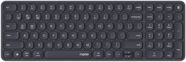 Rapoo Kabellose, ultraflache Multi-Mode-Klaviatūra "E9310M", juodas, QWERTZ DE, 2,4 GHz, Bluetooth 4.0, Bluetooth 5.0, Nano-USB-Empfänger, Bis zu 10 m