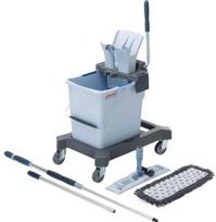 Pradinis rinkinys, Vileda UltraSpeed Pro Ready To Go, 25 l, pilkas, poliesteris / milteliniu būdu dažytas plienas / PP / plienas, 40 cm, su rankiniu presu