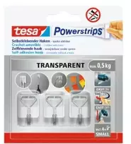 Tesa Powerstrips vielinis kabliukas 0.5kg lipnus permatomas (58620-00003-00)