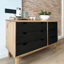 Stalčių spintelė su stalčių OTTA Juoda 111 x 43 x 73,5 cm
