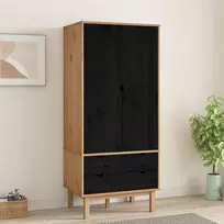 Spinta OTTA Juoda 76,5 x 53 x 172 cm Pušies medienos masyvas