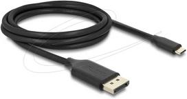 Kabelis USB Delock USB-C - DisplayPort 2 m Juodas (80165)