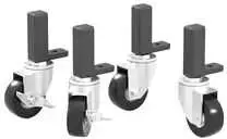 4smarts Sabelt Wheels Kit didelių apkrovų ratukai lenktynių simuliatoriui juodas rinkinys 4