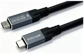 VivoLink Vivolink USB-C į USB-C kabelis 3m - USB4, 40Gbps, 100 W PD, 8K, įmonių klasės kabelis USB USB4 Gen 2x2 USB C 40Gbit/s juoda