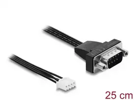 Delock Kabelis szeregowy RS-232 D-Sub 9 Pin wtyczka do JST XH 4 Pin gniazdo pinowe 25 cm (91277)