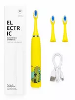Šepetėlis iLike Dantų šepetėlis vaikams Įkraunamas Sonic Elektrinis dantų šepetėlis USB įkrovimas 3 galvutės (1+2 pakaitinės galvutės) Minkšti šereliai Atsparus vandeniui (ILIKW1ET3Y)