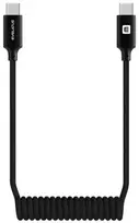 Kabelis USB Evelatus AutoSpring Coiled Cable USB C to USB C connector 1.2M Juodas (TKCB-746CTC1BK)