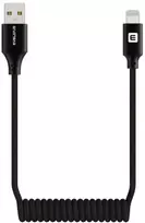Kabelis USB Evelatus AutoSpring Coiled Cable USB A to Lightning 1.2M cable Juodas (TKCB-746AL1WH)