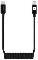 Kabelis USB Evelatus AutoSpring Coiled Cable USB C to Lightning connector 1.2M juodas cable (TKCB-746CL1BK)