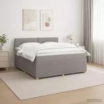 Spyruoklinė lova su čiužiniu Taupe 140 x 200 cm Audinys