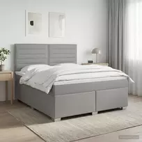Spyruoklinė lova su čiužiniu Šviesiai pilka 140 x 200 cm