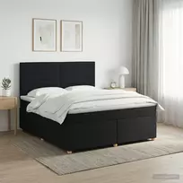 Spyruoklinė lova su čiužiniu Juoda 140 x 200 cm Audinys