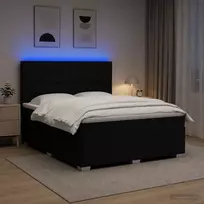 Lova LED lovos čiužinys su LED apšvietimu Juoda 180 x 200 cm Audinys