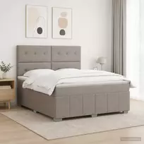 Spyruoklinė lova su čiužiniu Taupe 140 x 190 cm Audinys
