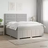 Spyruoklinė lova su čiužiniu Šviesiai pilka 160 x 200 cm