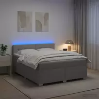 Lova su čiužiniu ir LED apšvietimu Šviesiai pilka 140 x 200 cm
