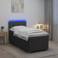 Lova su čiužiniu ir LED apšvietimu Tamsiai pilka 90 x 190 cm