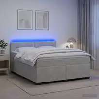 Lova su čiužiniu ir LED apšvietimu Šviesiai pilka 140 x 190 cm