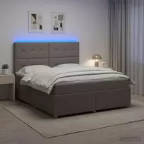 Lova LED lovos čiužinys su LED apšvietimu Taupe 140 x 200 cm Audinys
