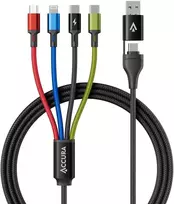 Accura 8w1 USB-A/USB-C to 2xUSB-C | Lightning | microUSB | 3.0A | 1.2m | juoda