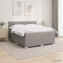 Spyruoklinė lova su čiužiniu Taupe 180 x 200 cm Audinys